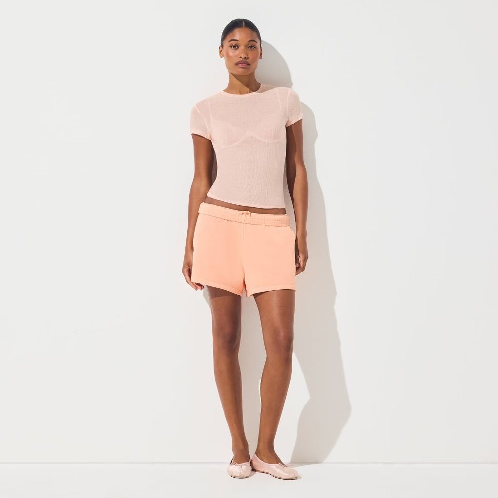 Skims French Terry Classic Short in Cantaloupe, Size Medium
